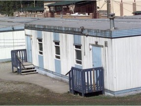 Portable classrooms at Tamanawis Secondary School in Surrey.