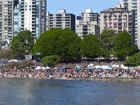 The annual 4/20 rally in support or marijuana legalization moved to Sunset Beach on English Bay this year.