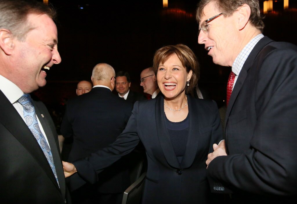 Premier Christy Clark greets supporters at her annual fundraiser dinner in 2012. 