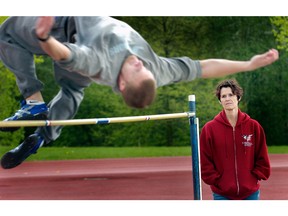 Former Olympian high jumper Debbie Brill, inventor of the Brill Bend, coaches at Burnaby Central High school in 2008.