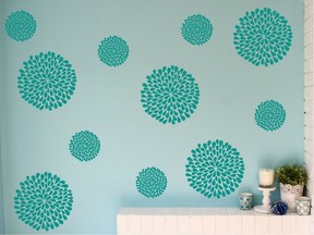 Raindrop flower vinyl wall decals by Vancouver-based WOW Home Decor.