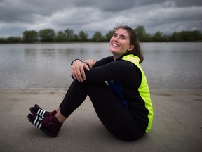 Former professional tennis player Rebecca Marino after a University of B.C. rowing team practice in Richmond on Friday, April 15, 2016.