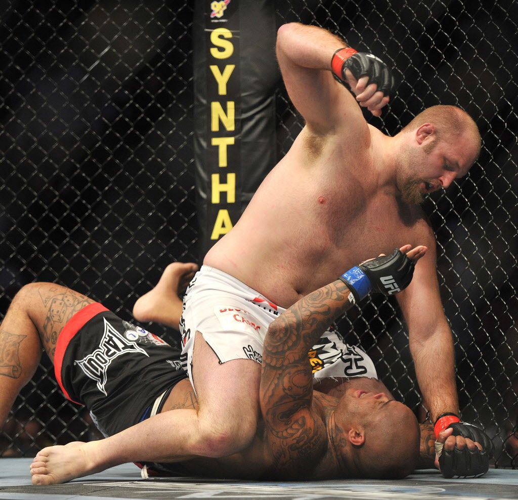 Ben Rothwell (white shorts) defeats Gilbert Yvel by unanimous decision at UFC 115 Saturday, June 12, 2010 at GM Place. 