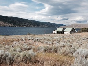 Semi-arid grasslands on the shoreline of Nicola Lake near Merritt.