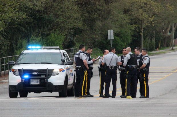 Surrey RCMP received multiple reports for a car-to-car shooting along 88th Ave at 132 St. at about 6 pm on April 3, 2016.