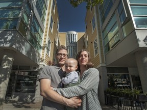 Matthew and Courtney Emerson, with their 13-month-old son Eliot. They have been looking for a three-bedroom condo to house their growing family, but say it's nearly impossible to find something within their price range.