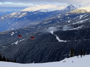 A woman has died while skiing on Whistler Mountain.