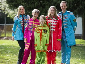 The Tennant family dressed as Sgt. Pepper's Lonely Hearts Club Band. From left: Helen, Akaya, Solstice, Ocean and Jody.