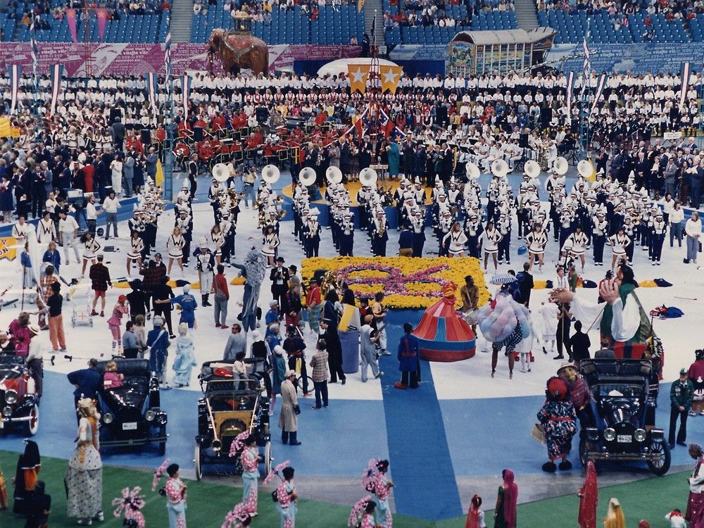 Closing ceremonies at B.C. Place Stadium on Oct. 13, 1986. 