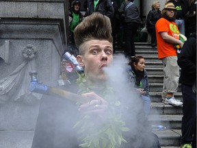 Thousands gathered in front of the Vancouver Art Gallery for the annual 420 event last year.
