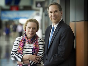 Dr. Laura Balcer (left) and Steven Galeta, of New York University, took part in the 68th annual convention of the American Academy of Neurology in Vancouver this week.