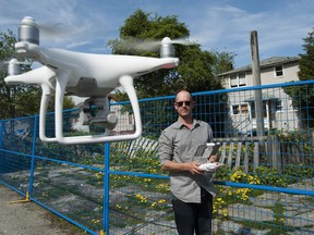 Vancouver, BC: April 08, 2016 -- Filmmaker Corbie Fieldwalker makes short films, sometimes using a drone, about abandoned houses in Vancouver, BC. He is pictured in Vancouver, BC Friday, April 8, 2016.