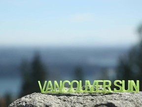 Vancouver Sun relaunch video, showing 3d text on mountain.