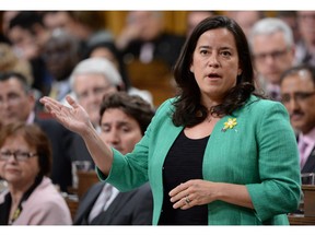 Justice Minister Jody Wilson-Raybould answers a question during question period in the House of Commons on April 13.