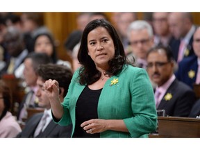 Justice Minister Jody Wilson-Raybould answers a question during Question Period in the House of Commons in Ottawa, Wednesday, April 13, 2016. More than a year after the Supreme Court struck down Canada's ban on assisted suicide, the federal government will introduce today a new law spelling out the conditions in which seriously ill or dying Canadians may seek medical help to end their lives.THE CANADIAN PRESS/Adrian Wyld