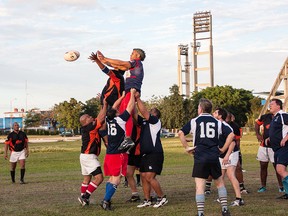 The Burnaby Twilighters in action against a Cuba team. Doreen Jung