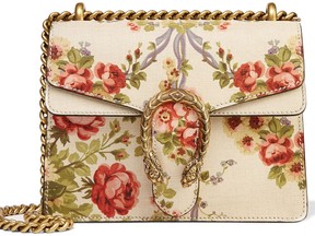 A floral-print Dionysus bag from the exclusive Gucci collection available at Net-a-Porter, $1,800 USD.