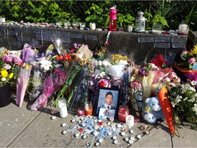 A memorial to the 17-year-old who died in a motorcycle accident in Coquitlam this weekend.