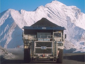 A truck hauls a load at Teck Resources Coal Mountain operation near Sparwood, B.C. in a handout photo. Teck Resources Ltd. is temporarily shutting down each of its six Canadian steelmaking coal operations due to weak market conditions.The company says each of the mines will be shut down for three weeks in the third quarter.
