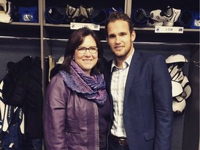 The Canucks' Linden Vey poses with his mother, Brigitte, in an Instagram image.