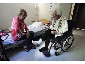 BURNABY, BC., May 12, 2016 -- Mary Sawkins at the George Derby Centre in Richmond, BC., May 12, 2016. Her family is worried the residents won't receive the same high standard of care after the RNs and LPNs got the pink slip this week to be replaced by casual workers. (Nick Procaylo/