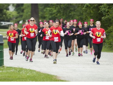 Participants of the Woman2Warrior event make their way along the course at Swangard Stadium and Central Park in Burnaby, BC, May, 15, 2016. Funds raised through this all-women charity obstacle adventure race will benefit the BC Lions Society and Easter Seals camps for children with disabilities.