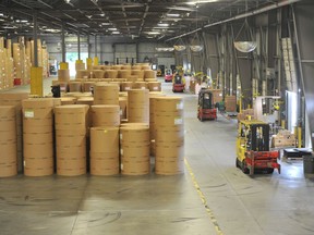 Catalyst Paper's 38,500 square-metre Surrey Distribution Centre, located on a 3.6-hectare site along the Fraser River in Metro Vancouver, provides an important transportation and distribution link between Catalyst's mills and their customers [PNG Merlin Archive]
