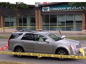 A man was reportedly shot several times while in a vehicle at Scott Road and 75th in Surrey on May 14, 2016.