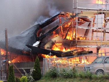 Crews battled a huge fire near Johnston Road and Buena Vista Avenue in the Five Corners area of White Rock Sunday May 15.