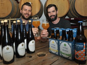 Adam Mills, left, and Brent Mills of Delta-based Four Winds Brewing Co., which won beer of the year for Nectarous at the 2016 Canadian Brewing Awards.