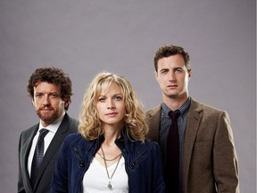 Actors in the CTV television program "Motive" Louis Ferreira, Kristin Lehman and Brendan Penny (left to right) are shown in a handout photo. Viewers may think they've seen it all when it comes to crime dramas on TV. A new Canadian series, however, provides one of the biggest shocks of all - giving away the identity of both the victim and the killer in the first few minutes. The series is "Motive," a Vancouver-based cop show starring Kristin Lehman as Det. Angie Flynn and Louis Ferreira as Det. Oscar Vega. THE CANADIAN PRESS/HO-CTV ORG XMIT: CPT109
