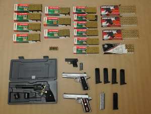 Firearms and ammunition seized by CFSEU last week