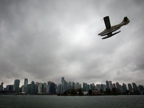 A Harbour Air Otter seaplane approaches Vancouver Harbour to land in Vancouver, B.C., on Sunday January 6, 2013.