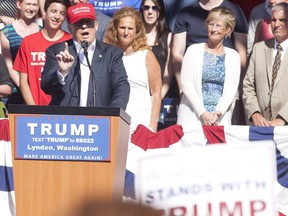 Donald Trump promised a better NAFTA deal for Washington State workers during a speech at the Northwest Washington Fair grounds in Lynden.