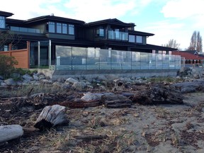 An oceanfront home owned by Michele Toigo, wife of Ron, whose businesses include White Spot and The Vancouver Giants, on Centennial Parkway at Boundary Bay in Tsawwassen.