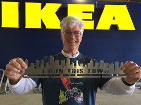 John Leslie Young, the co-founder and coordinator of the Richmond-based Forever Young Club met at Ikea Wednesday morning to run the area before the cheap coffee and breakfast deadline.