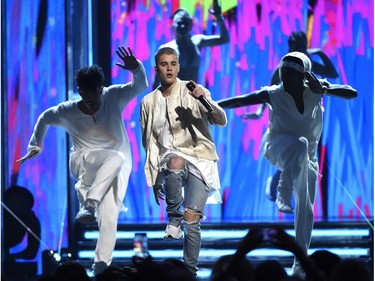 Justin Bieber performs at the Billboard Music Awards at the T-Mobile Arena on Sunday, May 22, 2016, in Las Vegas.