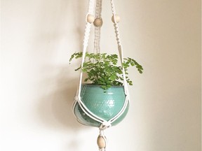 Macrame is back this summer, reflected in these fun hanging planters by Vancouver's Saige and Skye on Etsy.