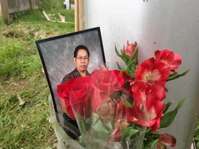 Flowers, photos and cards have been placed at the scene of a fatal crash early Sunday in Surrey at 88th Avenue and 152nd Street.