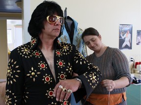 Elle von Boetticher at her in-home Elvis jumpsuit studio, ProElvis Jumpsuits in Nanaimo.