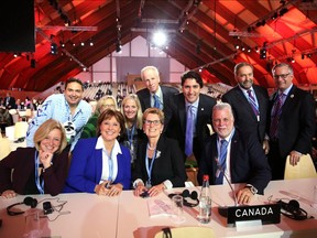 A photo from Prime Minister Justin Trudeau's Facebook page showing members of the Canadian and B.C. delegations to the 2015 UN climate change summit in Paris, which included B.C. Premier Christy Clark.