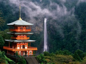 Nachi Falls, located in the Wakayama prefecture, is one of the best-known waterfalls in Japan.