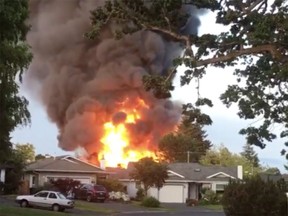 Structure fire in Cedar Hill area of Saanich.
