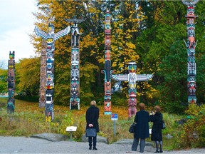 Totem poles in Stanley Park.