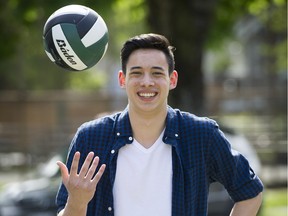 Vancouver   B.C.  April 26, 2016   Coltyn Liu ( a highly talented volleyball player) is a recipient of a 2016 "Courage To Come Back" Award in the youth category   Mark van Manen /PNG Staff photographer   see   Susan Lazaruk   / Province (Courage ) Features  Web. stories.   00042794A [PNG Merlin Archive]