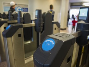 The compass card fare gates at Waterfront station, Vancouver.