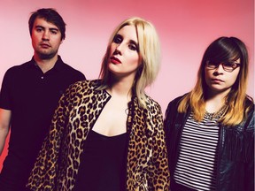 Vancouver punk band White Lung: Kenneth William, Mish Way and Anne-Marie Vassiliou.