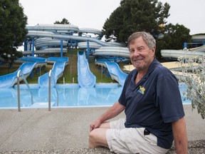 Tom Oliver, president of Splashdown Waterpark, poses for a photo in Tsawwassen on Wednesday. Oliver believes now is the right time to say farewell to the waterpark, as the park's lease is coming to an end this fall.