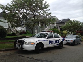VPD parked on Oxford near Skeena where man was shot May 3