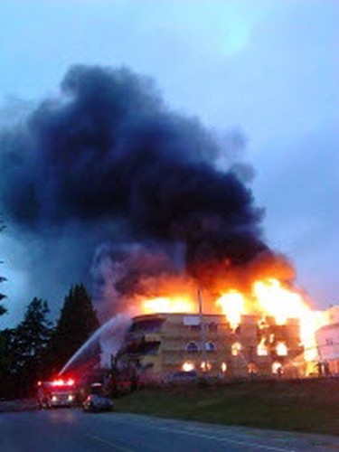 White Rock resident John Kannegiesser took these photos of the early morning blaze  in a condo complex Sunday May 15, 2016.